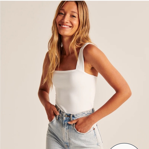 Abercrombie & Fitch Tops - NWT ABERCROMBIE White Square Neck Seamless Double Layered Body Suit